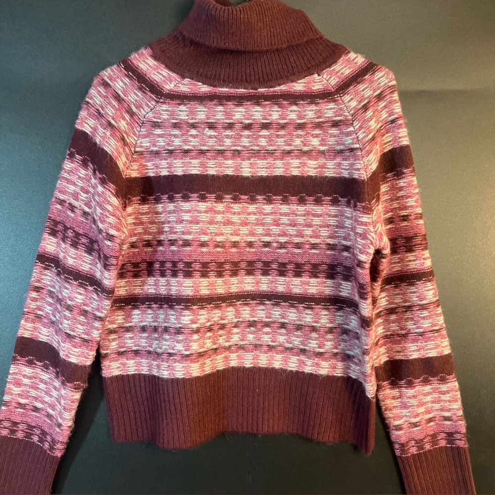 Evereve Multicolor Patterned Turtleneck Sweater
